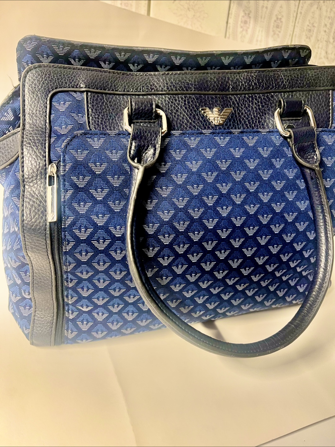 Emporio Armani Blue Patterned Diaper Bag - photo 5