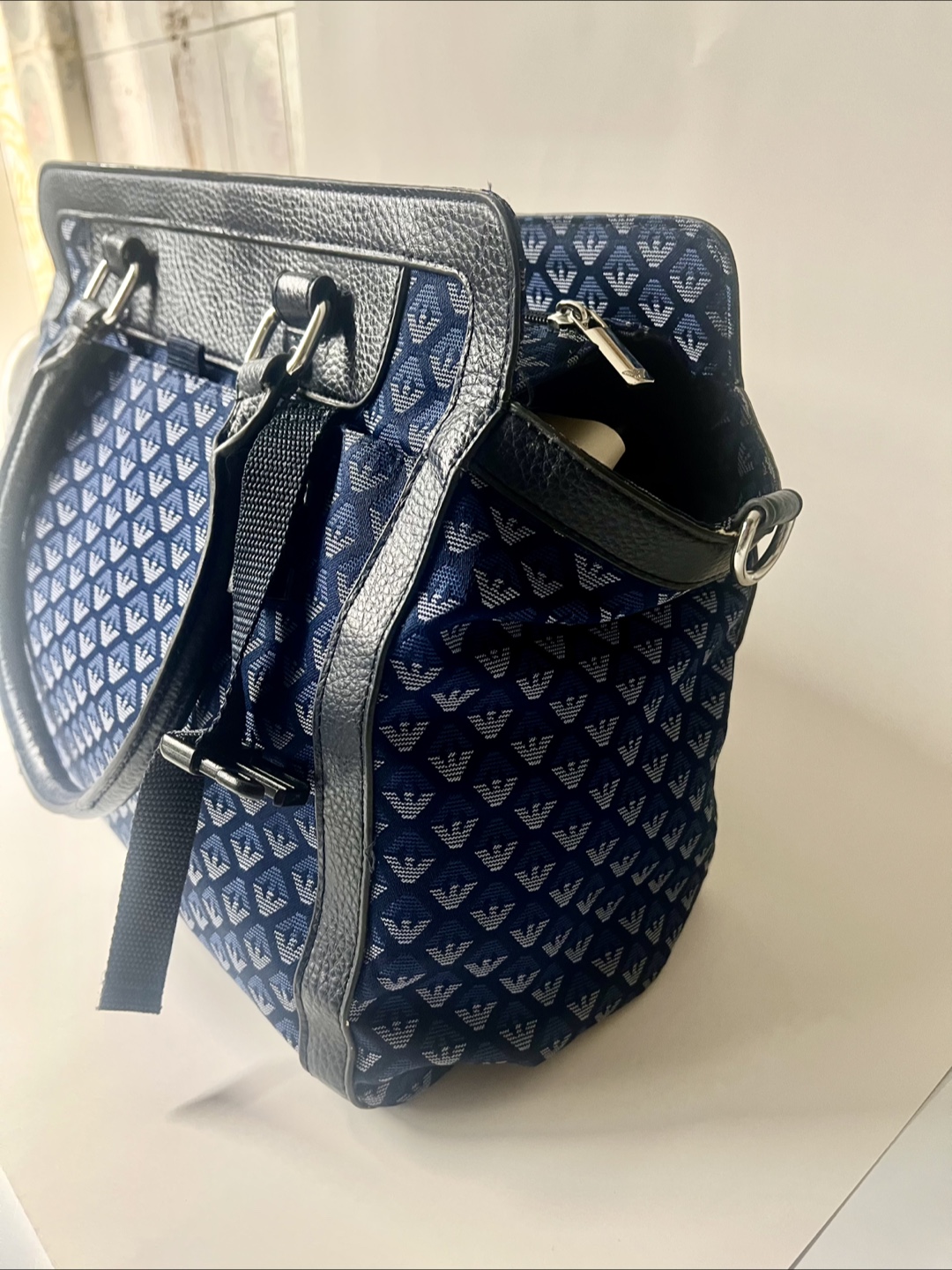 Emporio Armani Blue Patterned Diaper Bag - photo 2
