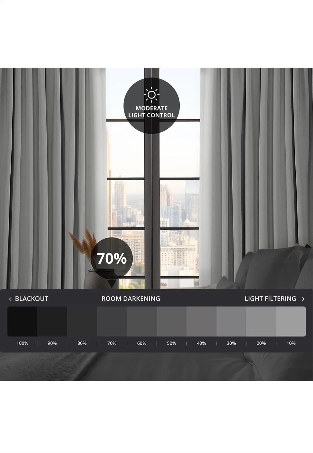 Light Grey Blackout Curtains image indicator(2)