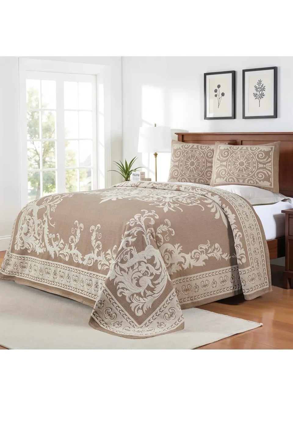 Jacquard Beige Quilt Set thumbnail