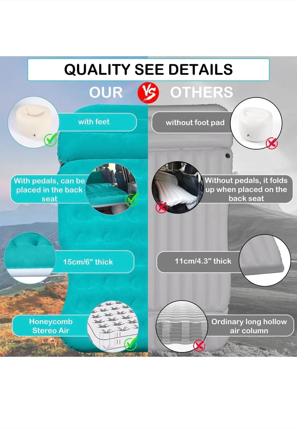 Car Inflatable Mattress - Teal image indicator(3)