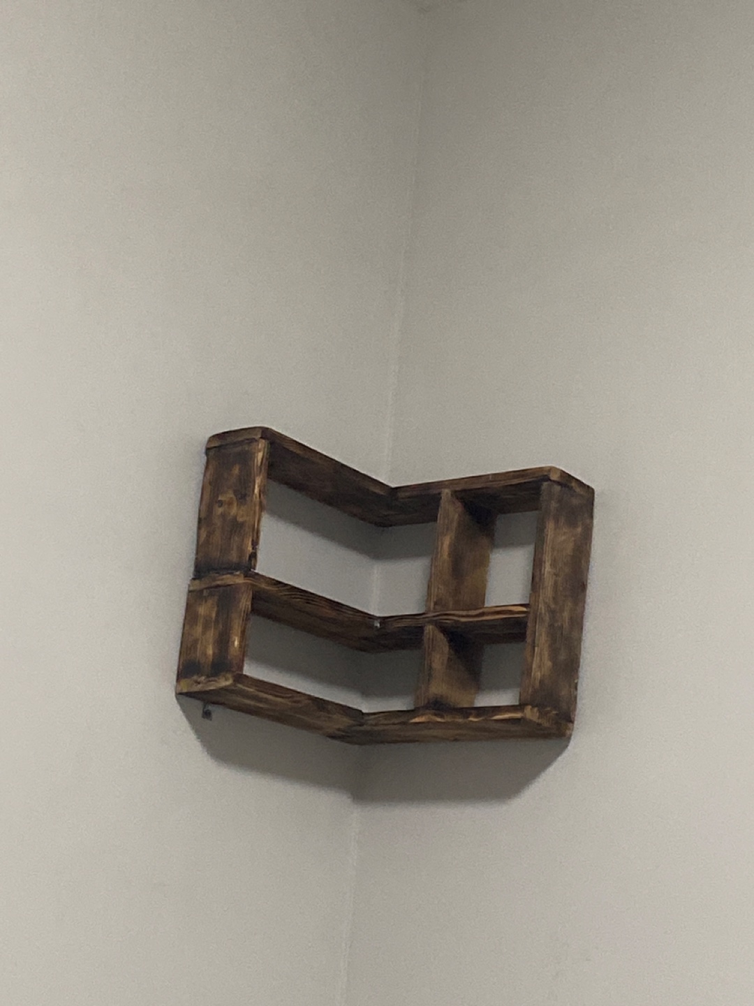Rustic Corner Shelf - Dark Wood
