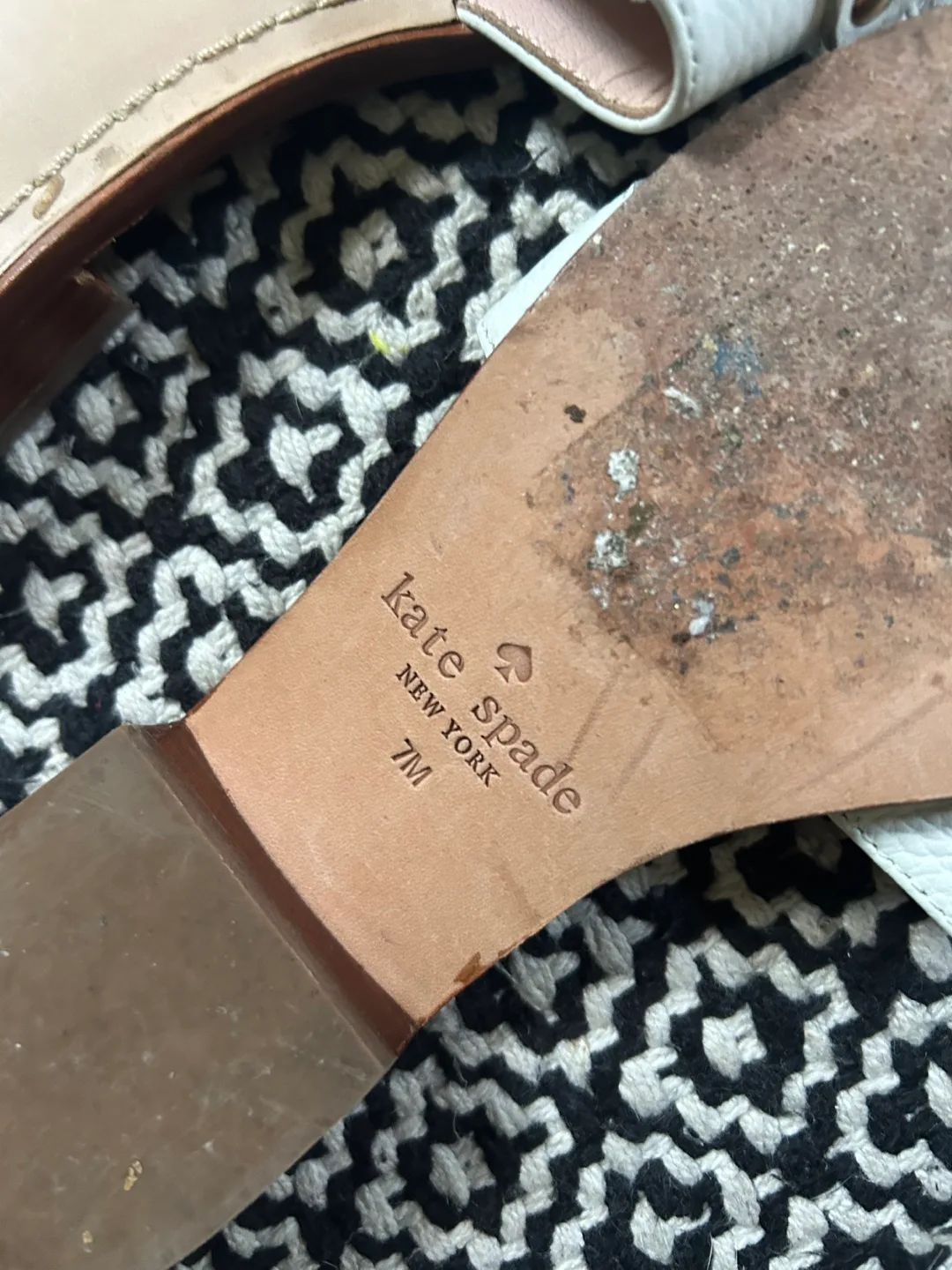 Kate Spade White Leather Sandals - Size 7M image indicator(3)