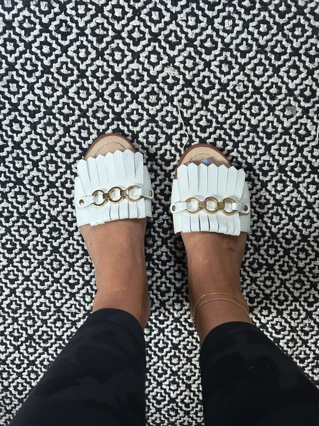 Kate Spade White Leather Sandals - Size 7M image indicator(2)