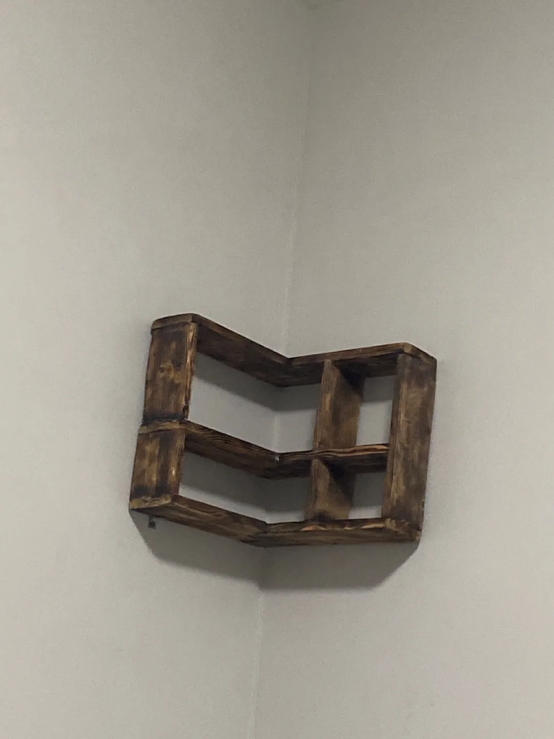 Wooden Corner Shelf - Dark Brown