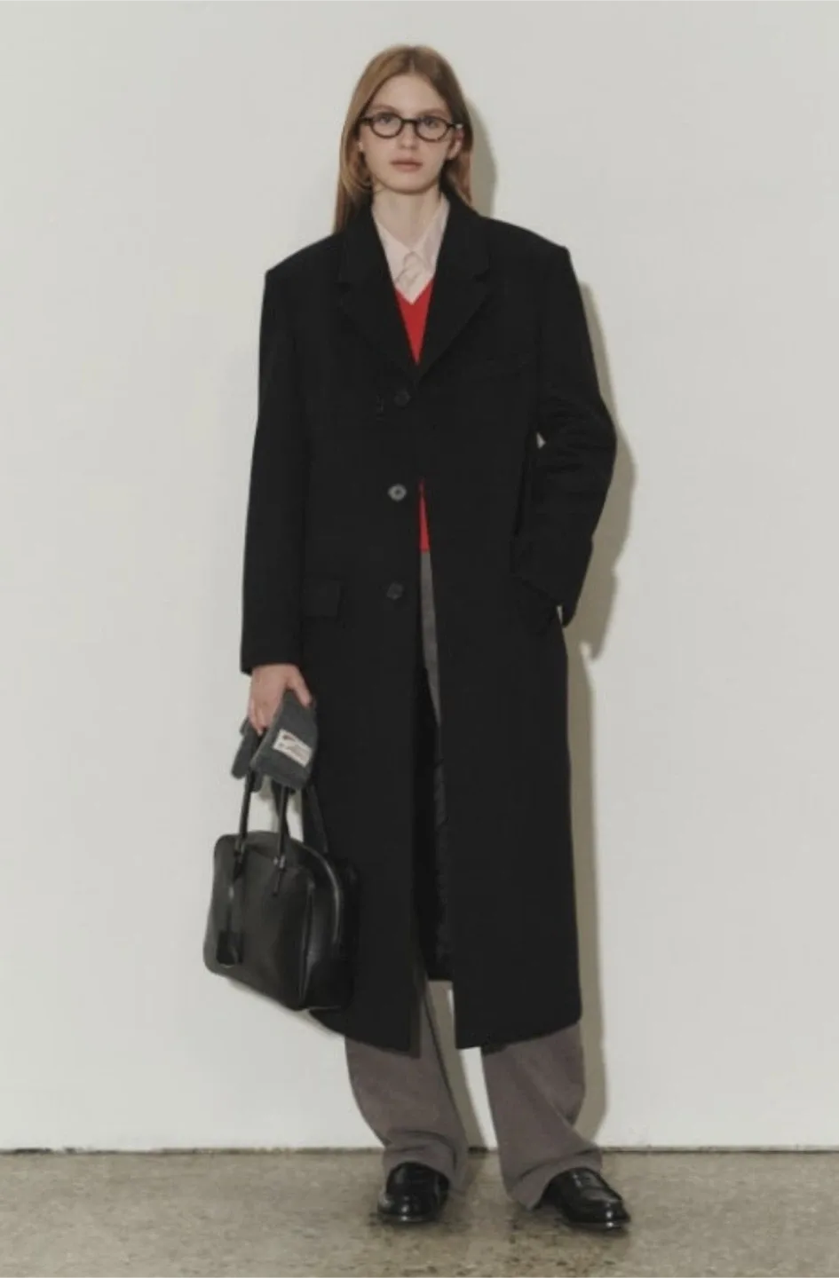 UNISEX 2-WAY 3 BUTTON MERINO WOOL COAT - black, Size S image indicator(3)
