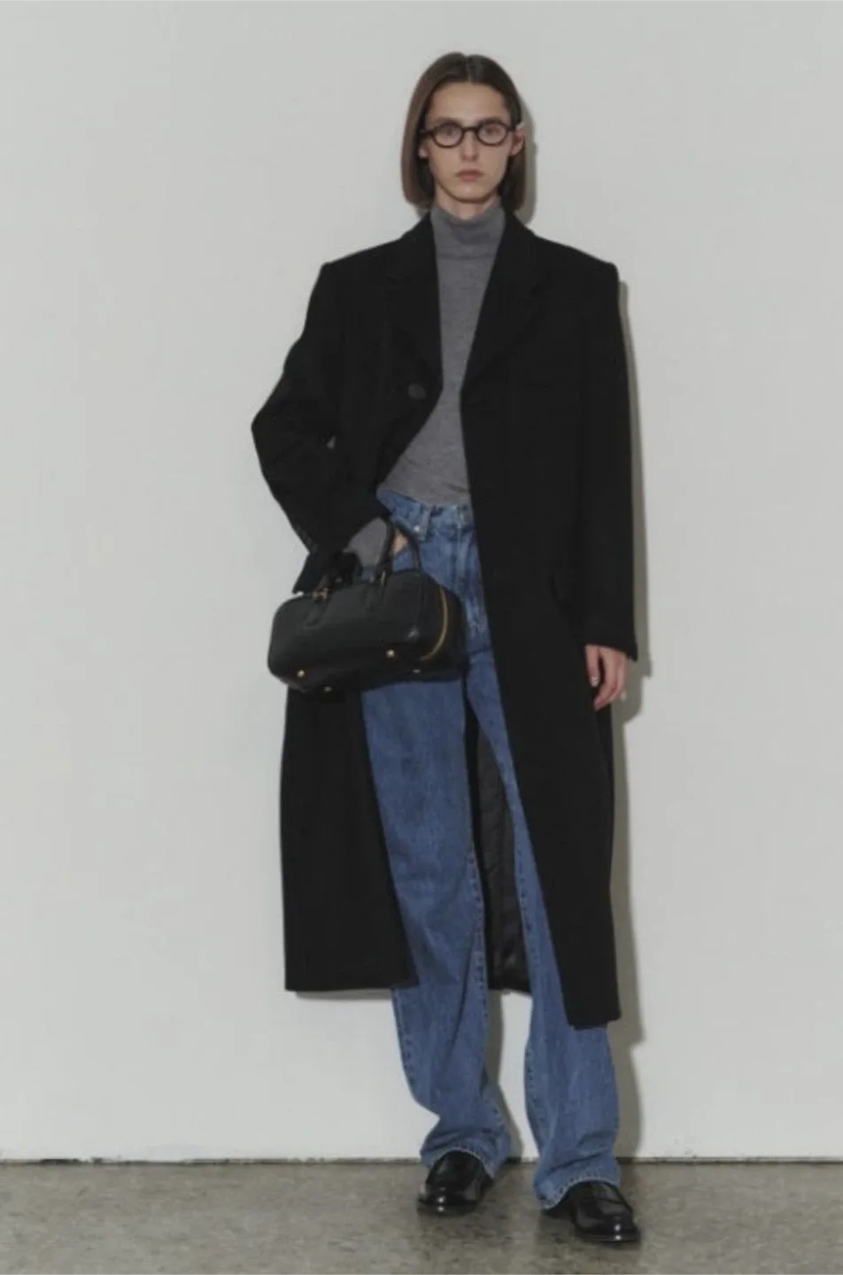 UNISEX 2-WAY 3 BUTTON MERINO WOOL COAT - black, Size S image indicator(4)