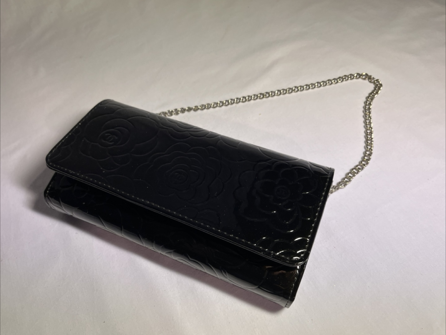 Black Floral Pattern Clutch