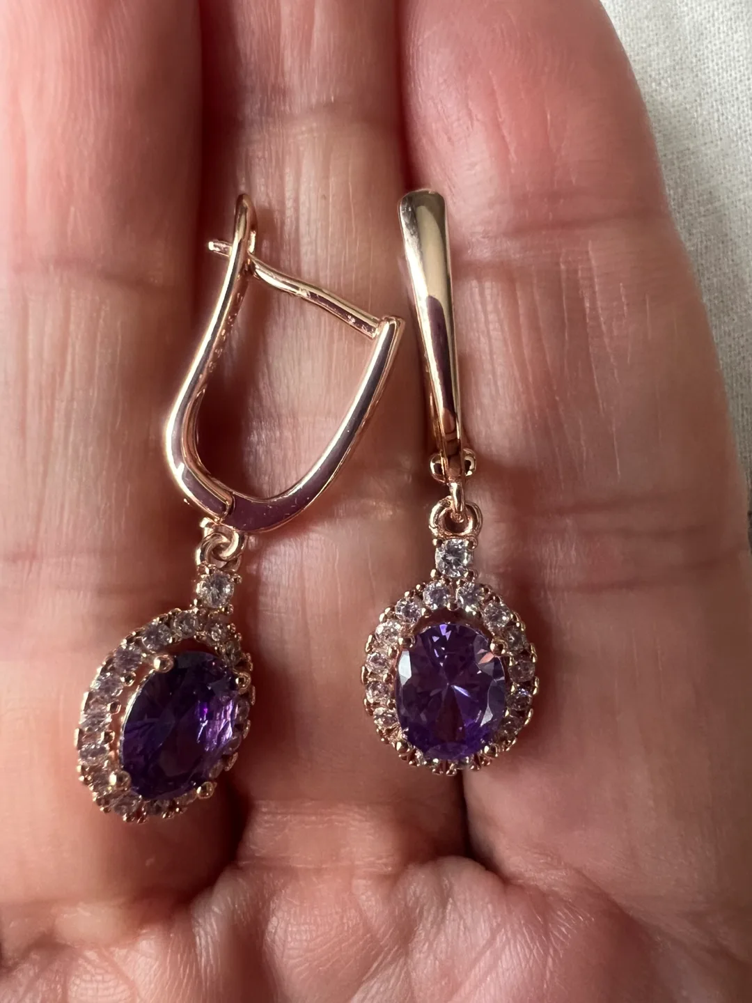 14k améthyste earrings