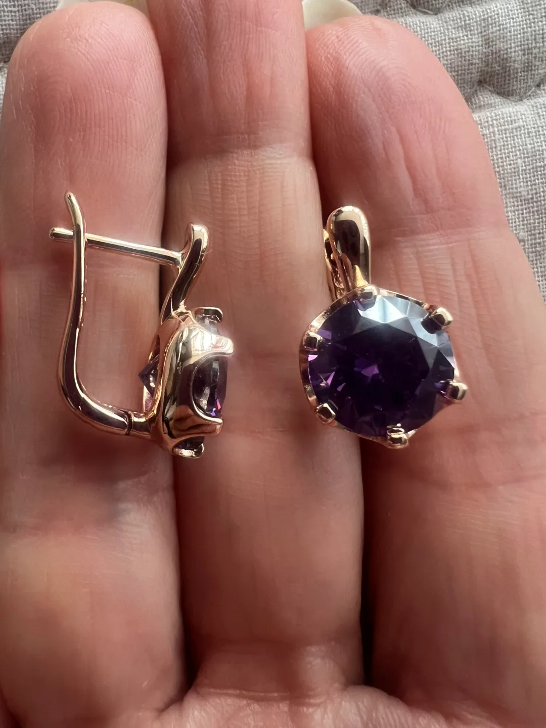 14k amethyst earrings