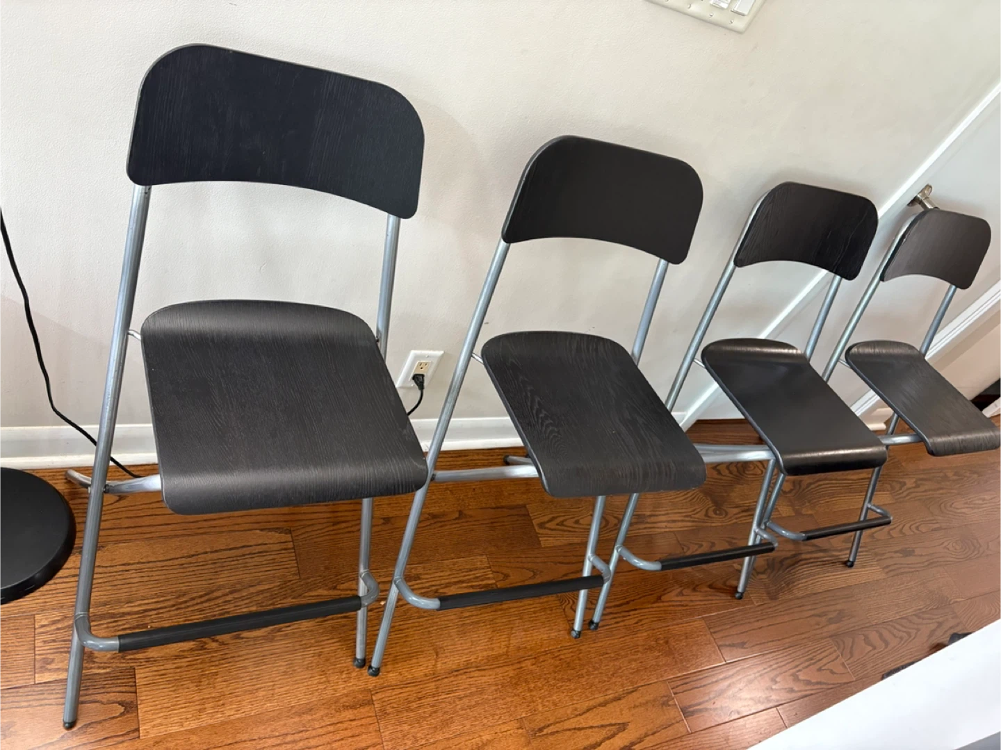 Moving sale! Set of 4 Black Folding Bar Stools
