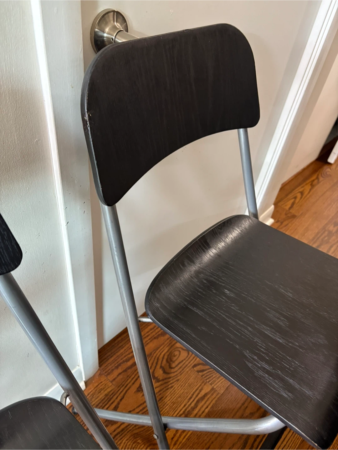 Moving sale! Set of 4 Black Folding Bar Stools - photo 5