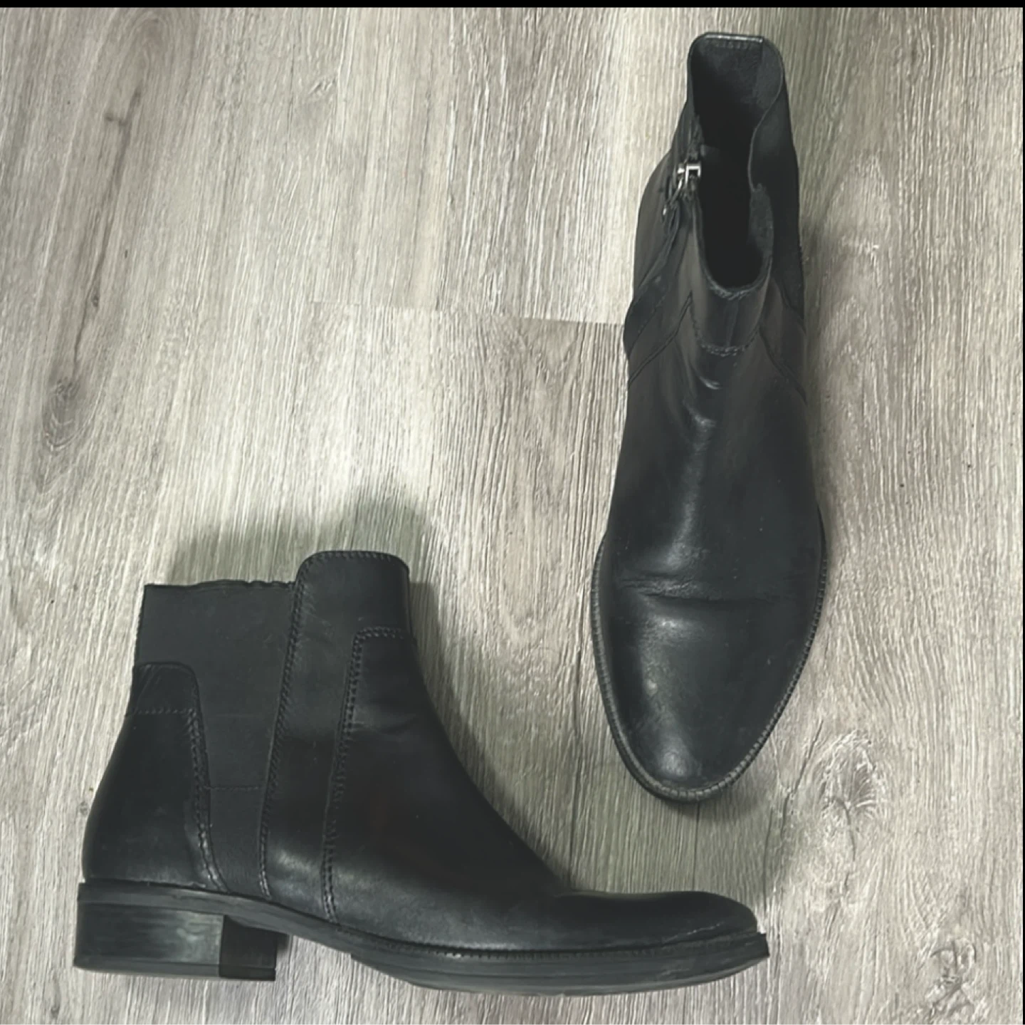 Geox Black Leather Ankle Boots| 7.5