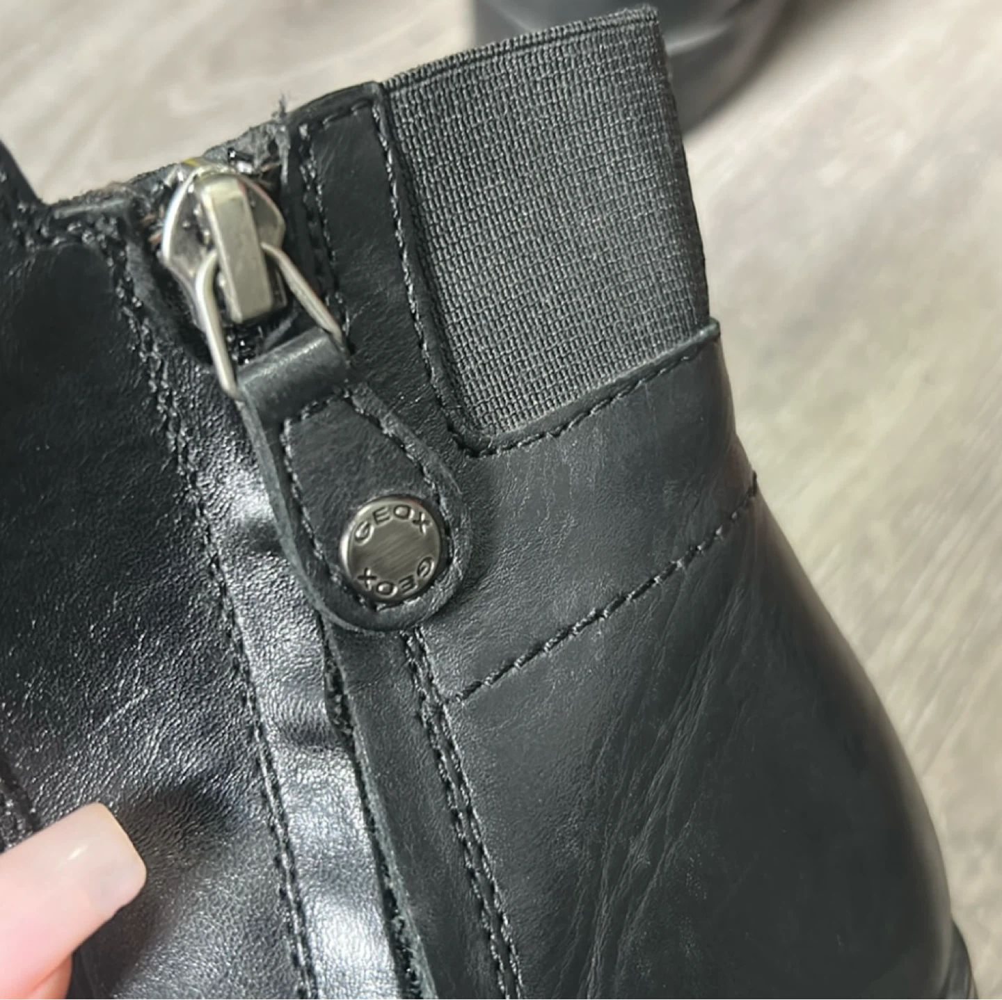 Geox Black Leather Ankle Boots| 7.5 - photo 3