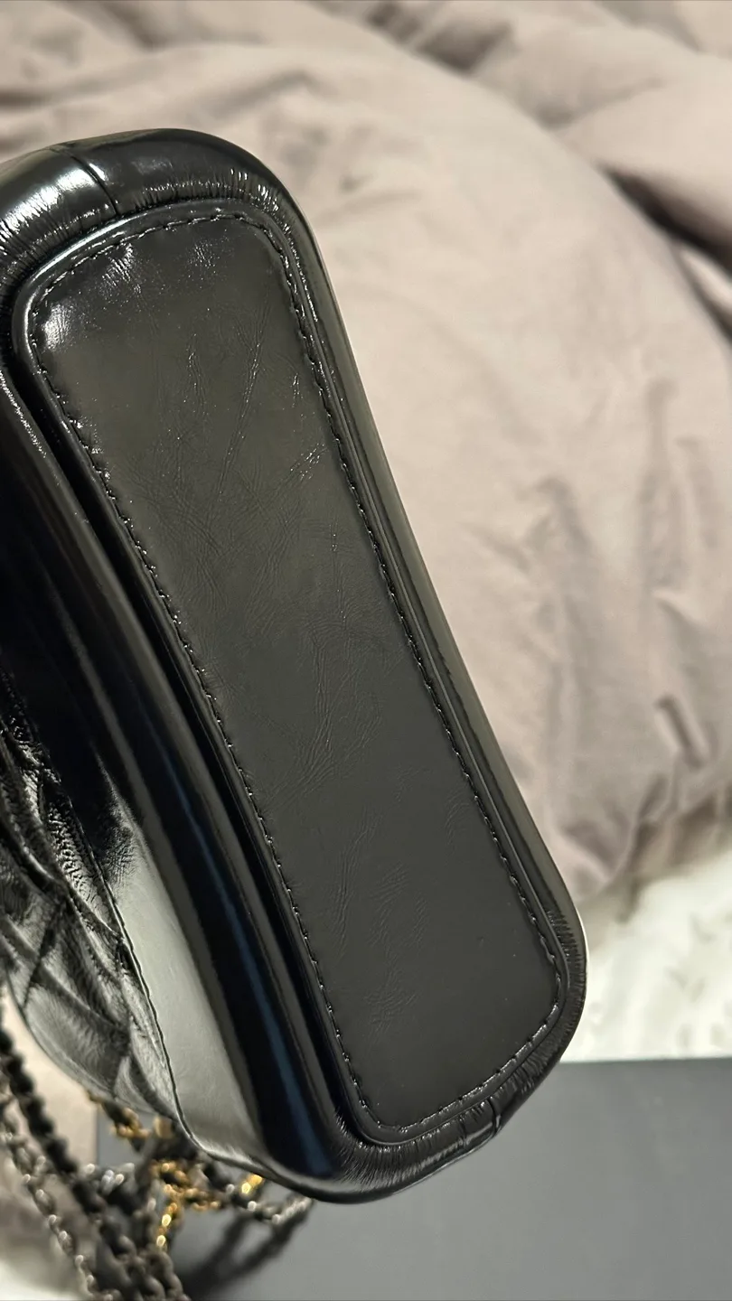 Chanel Black Patent Leather Small Gabrielle Hobo Bag image indicator(6)