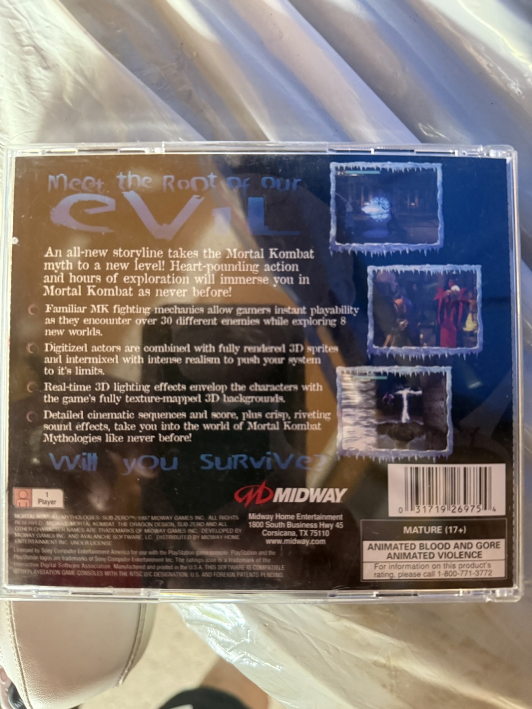 Mortal Kombat Mythologies: Sub-Zero PS1 Game - photo 3