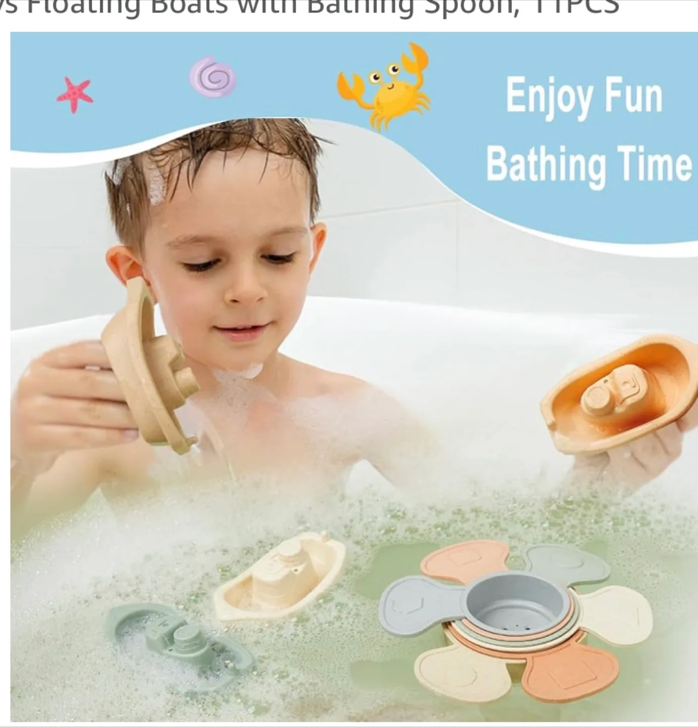 BYKASIST Bath Toys Floating Boats Set - 11 PCS image indicator(3)