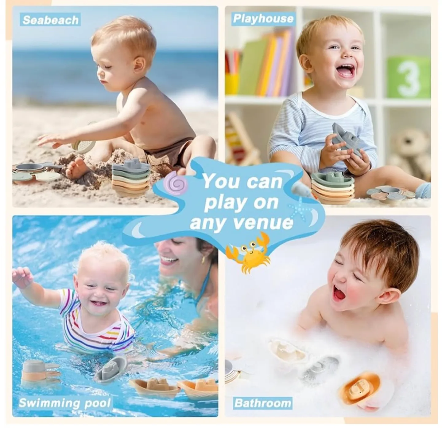 BYKASIST Bath Toys Floating Boats Set - 11 PCS image indicator(4)