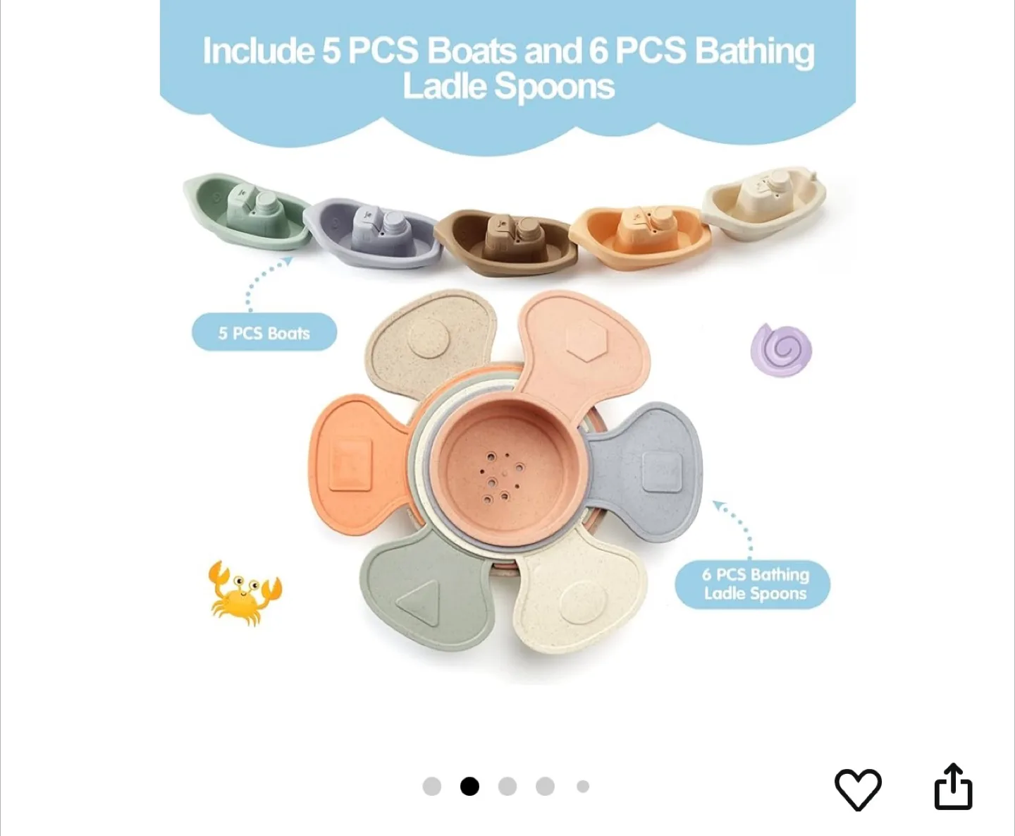 BYKASIST Bath Toys Floating Boats Set - 11 PCS image indicator(7)