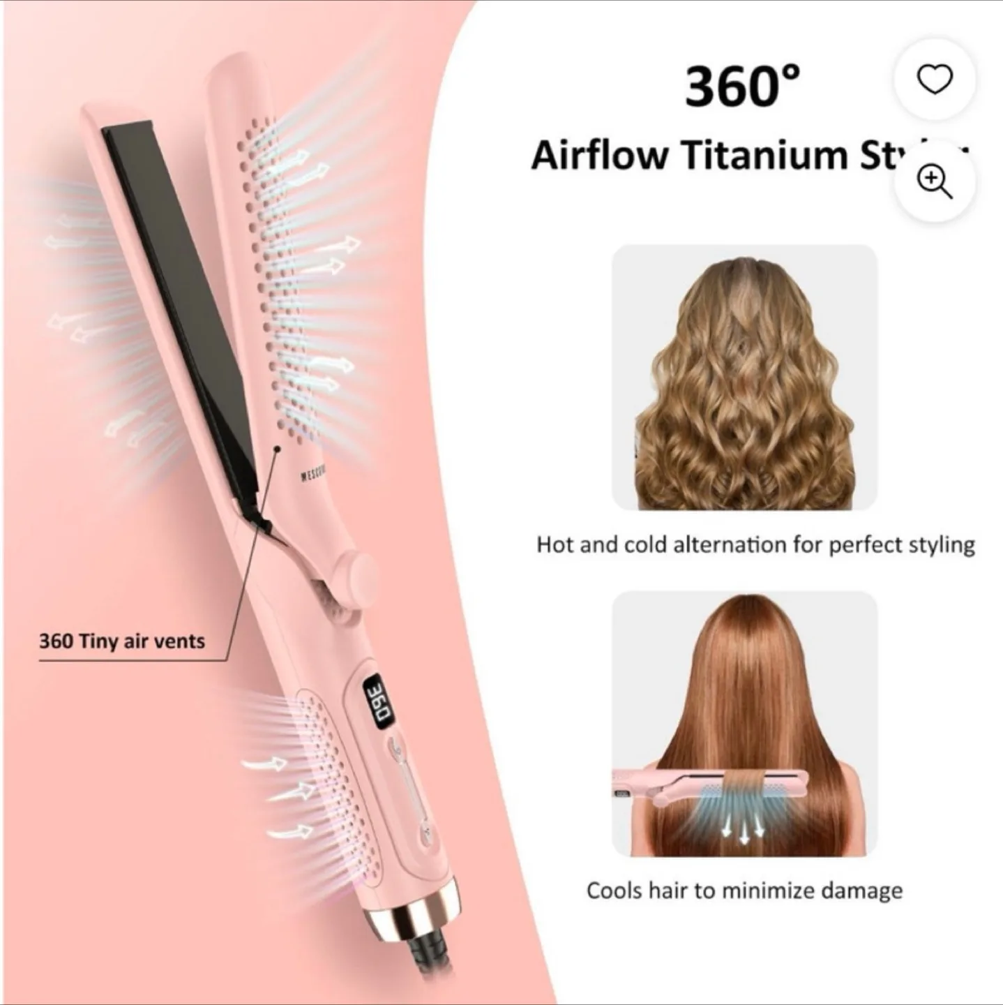 MESCOMB 2 in 1 Hair Straightener & Curler thumbnail