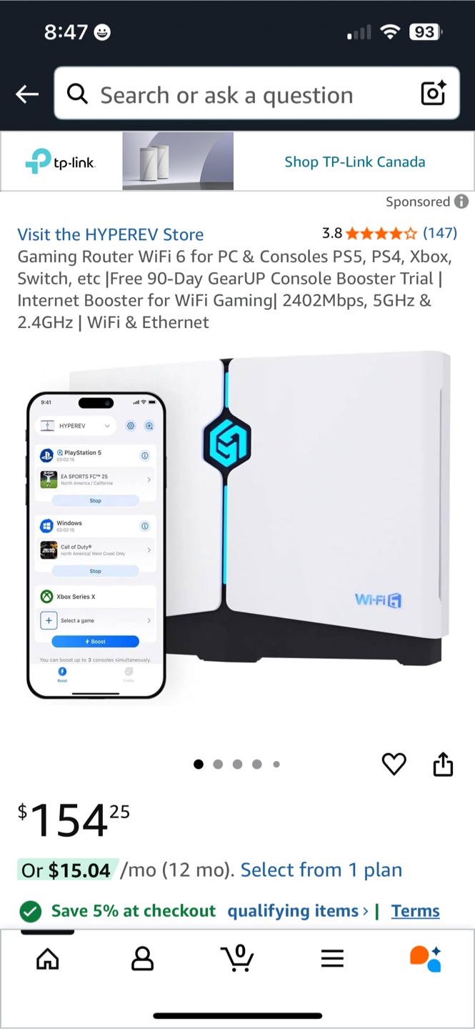 HYPEREV Gaming Router WiFi 6 - Like New!