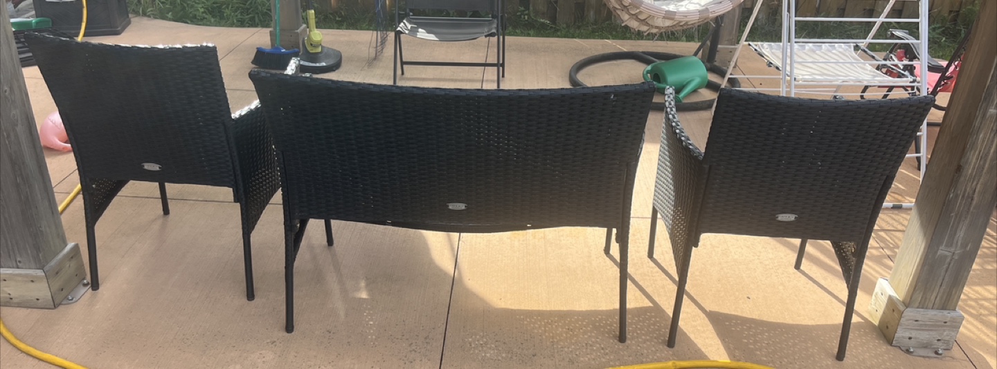 Black Wicker Patio Set - 3 Pieces - photo 2