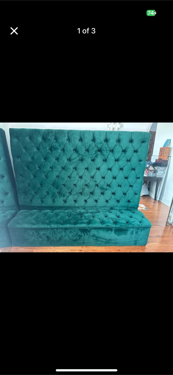 Green Tufted Banquette bed