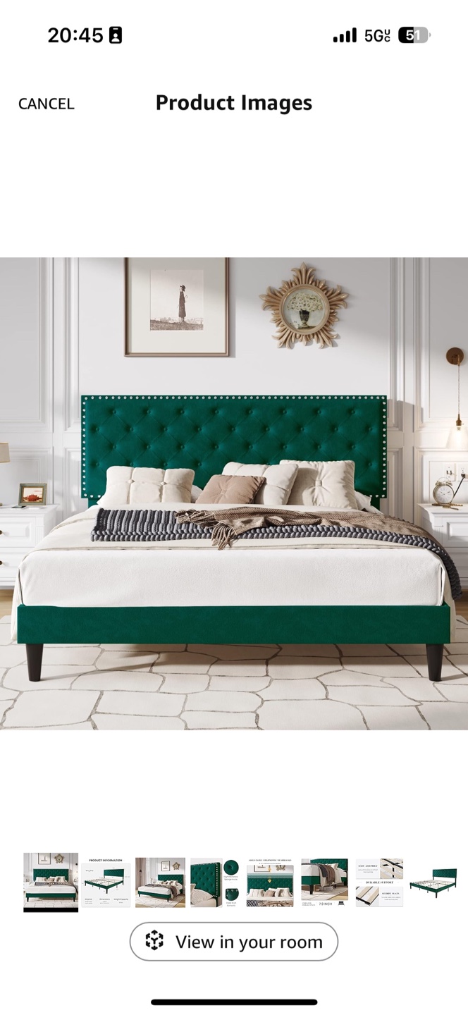Green Tufted Banquette bed - photo 3
