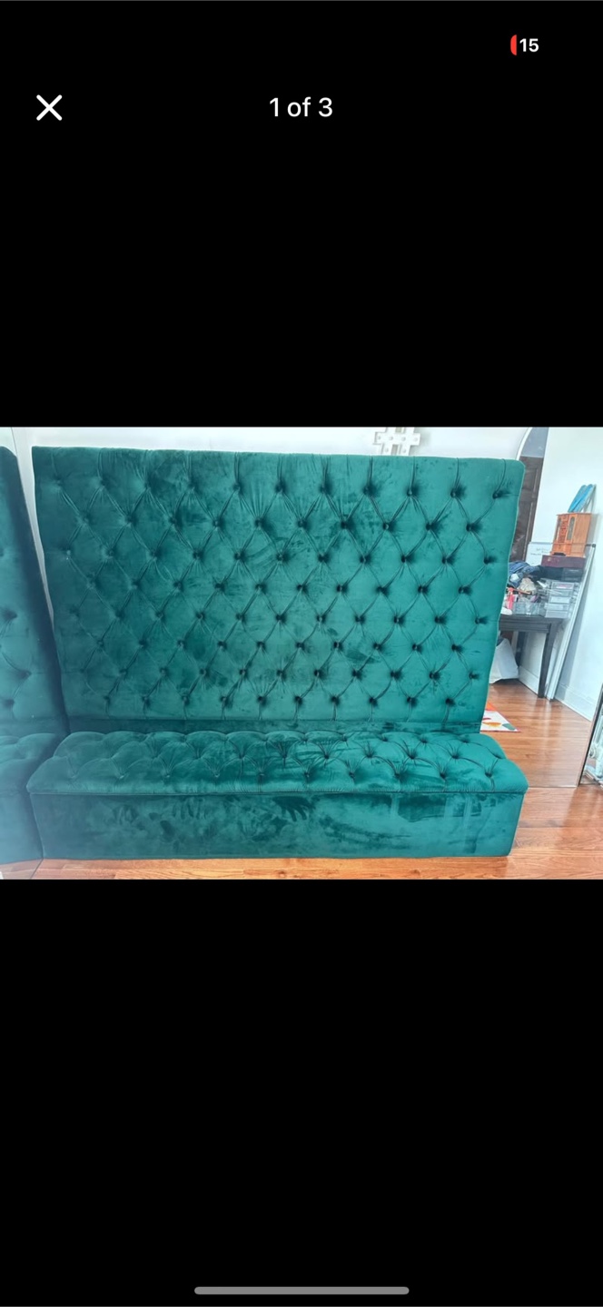 Green Tufted Banquette bed - photo 5