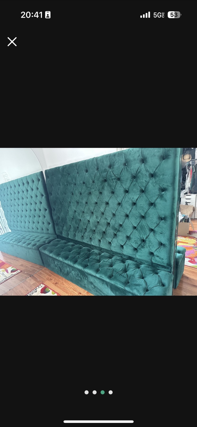 Green Tufted Banquette bed - photo 4