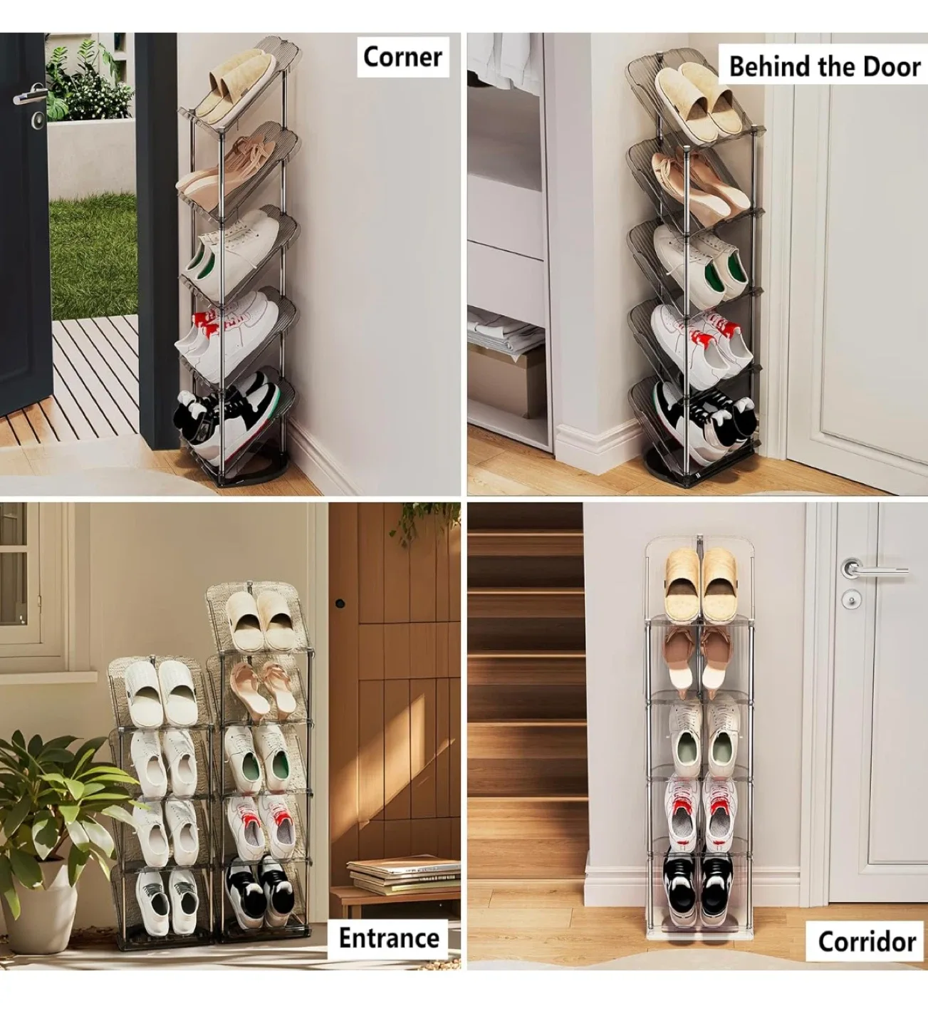 Pack of 2 Innovative Shoe Rack - Space Saving Design image indicator(5)