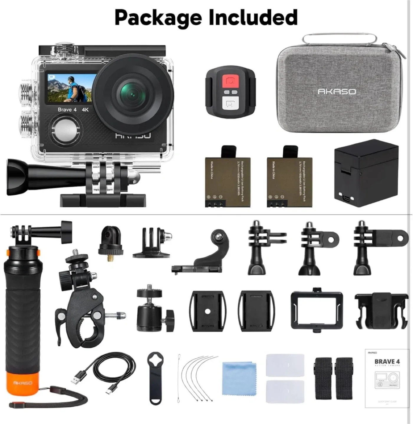 AKASO Brave 4 Action Camera with Waterproof Floating Hand Grip image indicator(4)