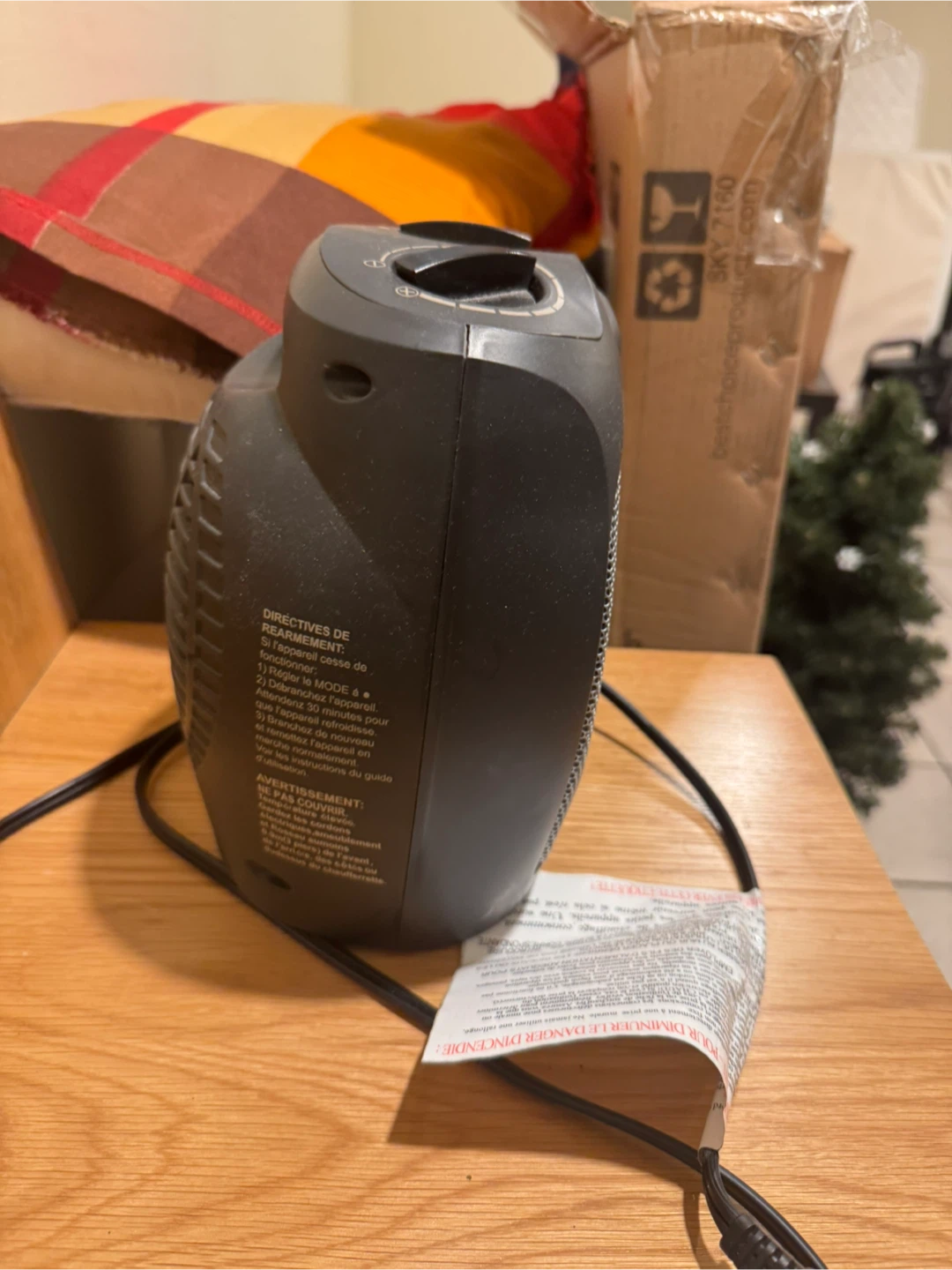 Portable Electric Space Heater - Black - photo 2