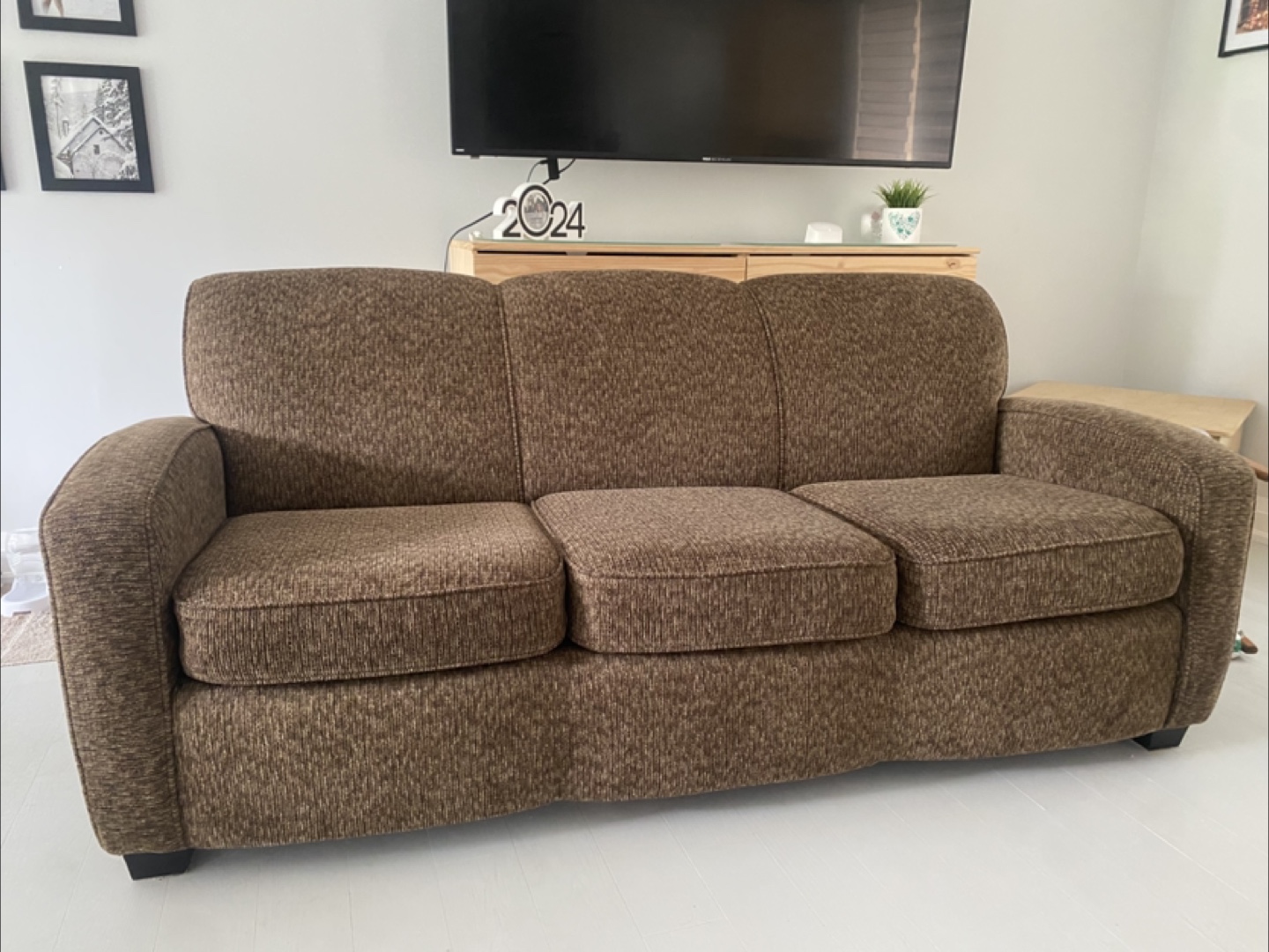 Brown Three Seater Sofa
