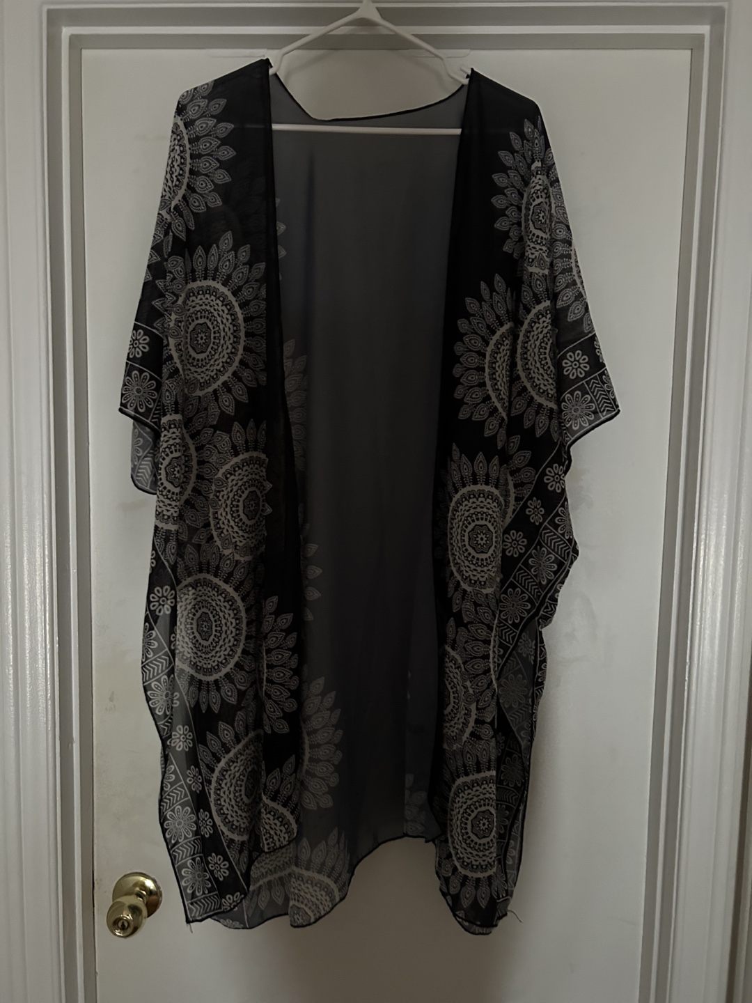 Black & White Floral Kimono