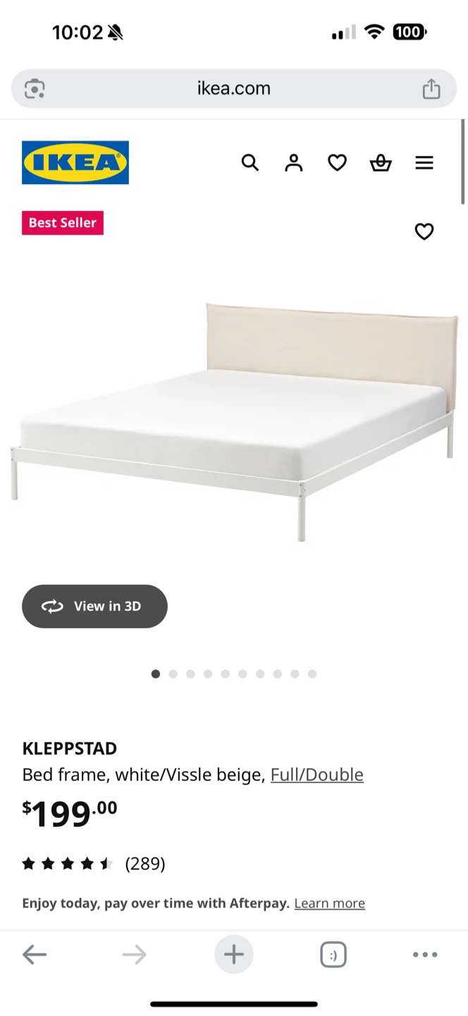IKEA Kleppstad Bed Frame - White/Vissle Beige - Full/Double - photo 4