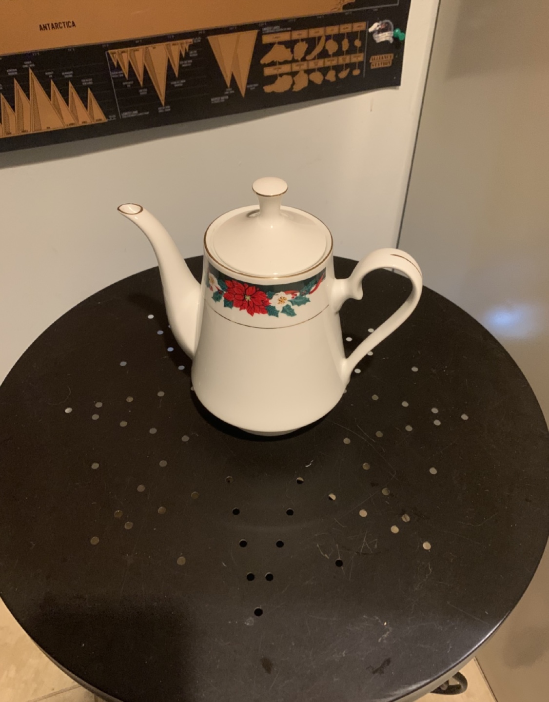 White Floral Teapot