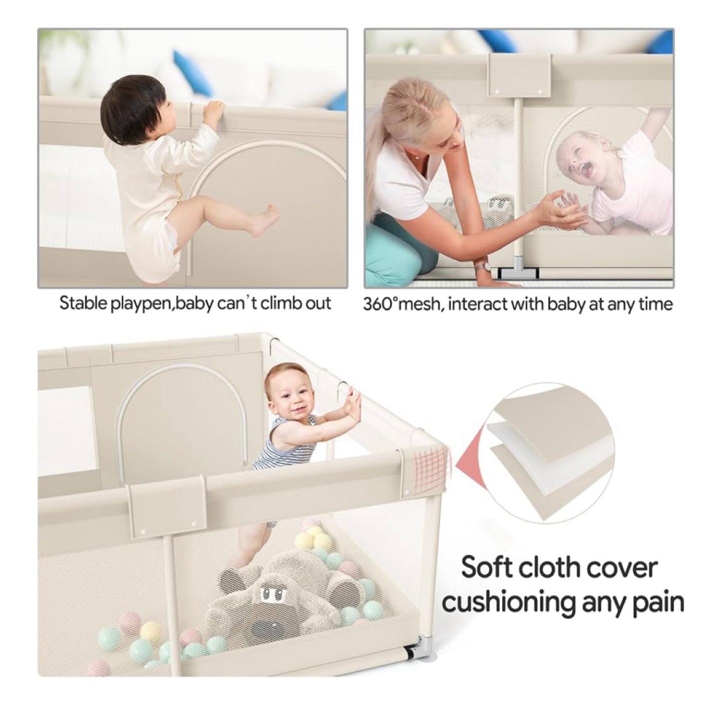 Baby Playpen - Safe Play Area 47x47inch - photo 4