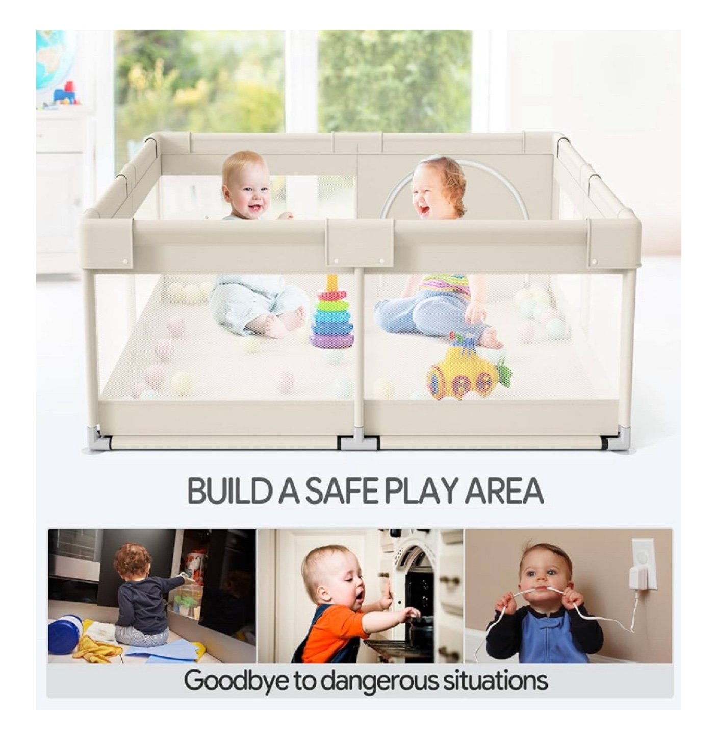 Baby Playpen - Safe Play Area 47x47inch - photo 5