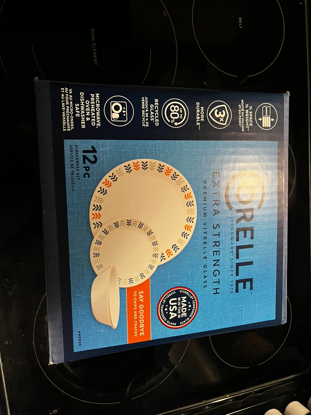 Corelle 12-pc Dinnerware Set, Andrea Pattern