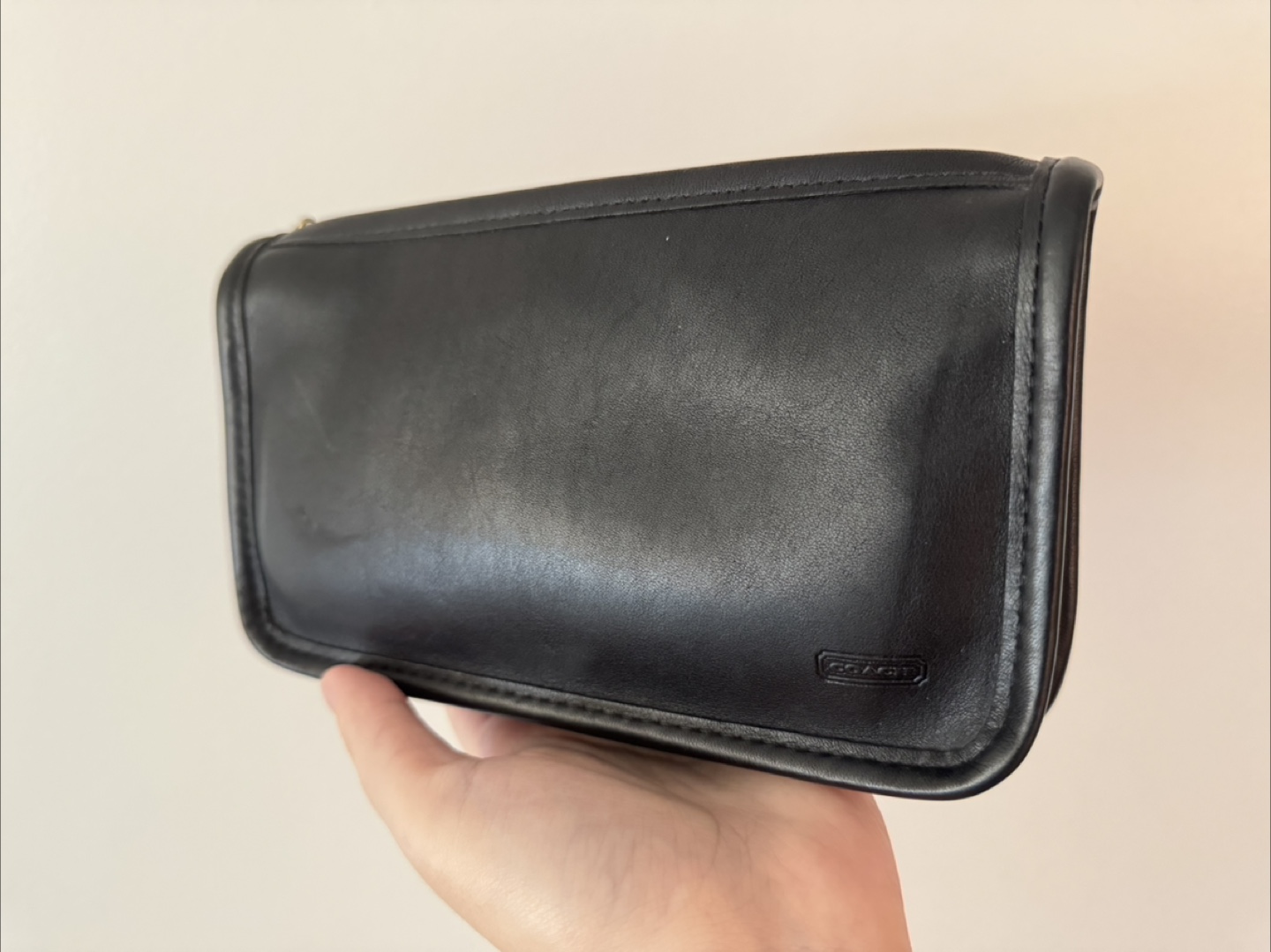 Vintage Coach Chunky Case - Black Leather