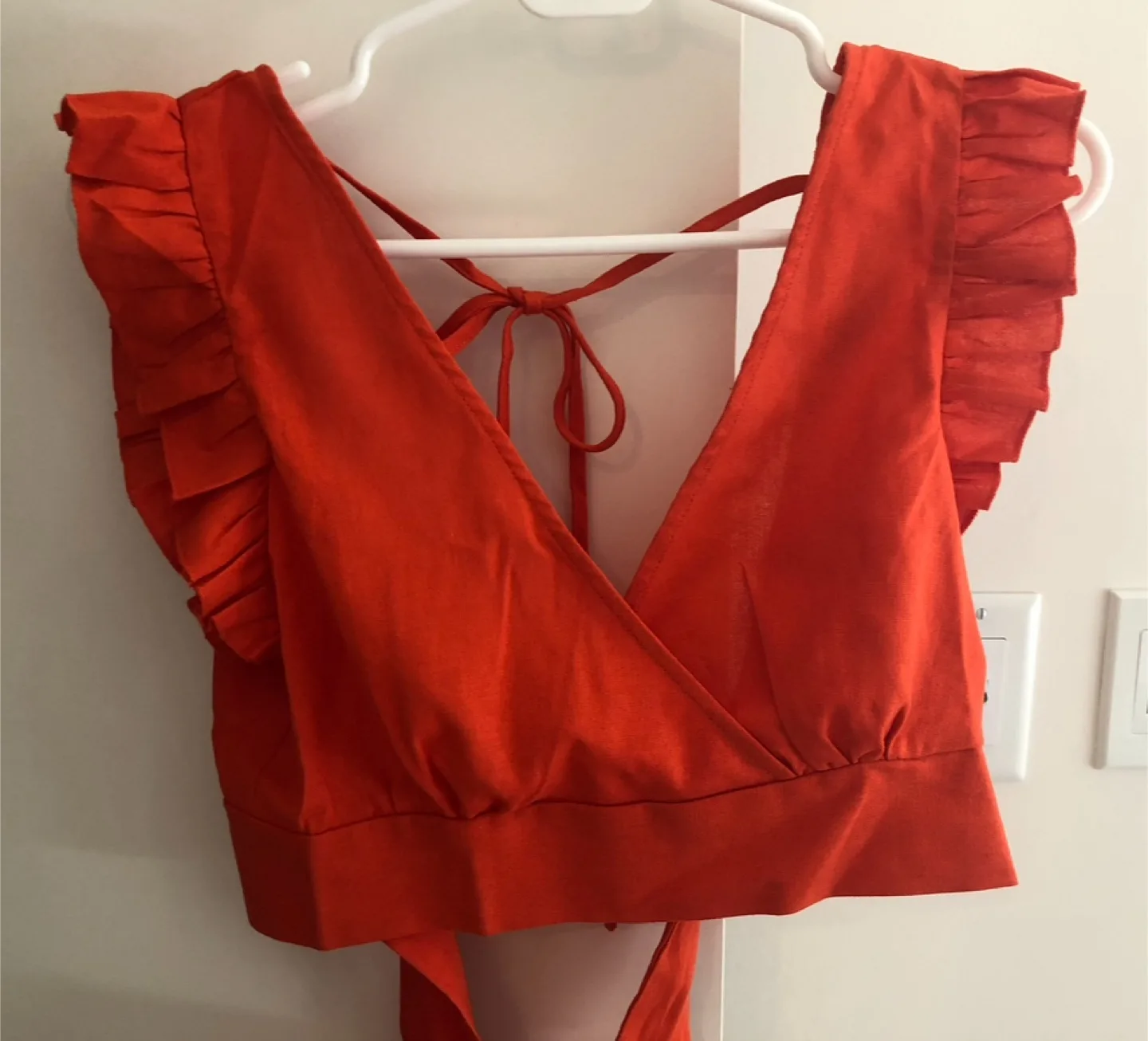 Orange Ruffle Crop Top thumbnail