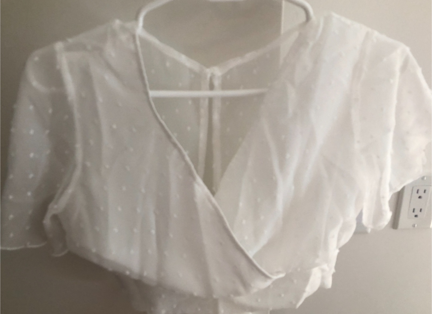 White Sheer Wrap Top