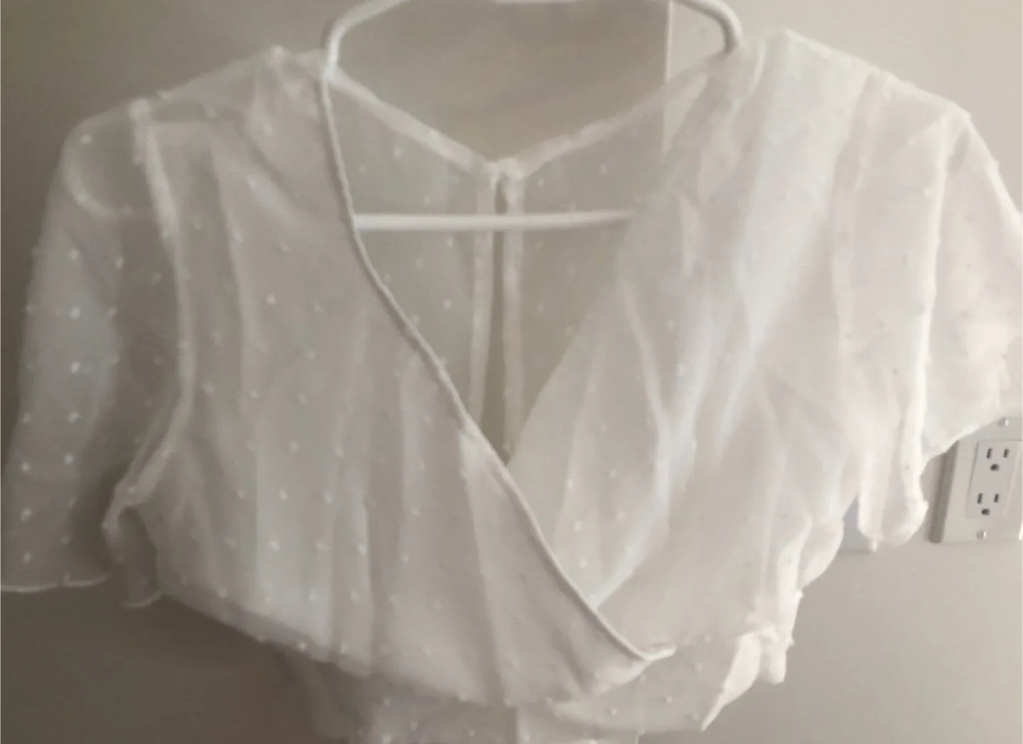 White Sheer Wrap Top thumbnail
