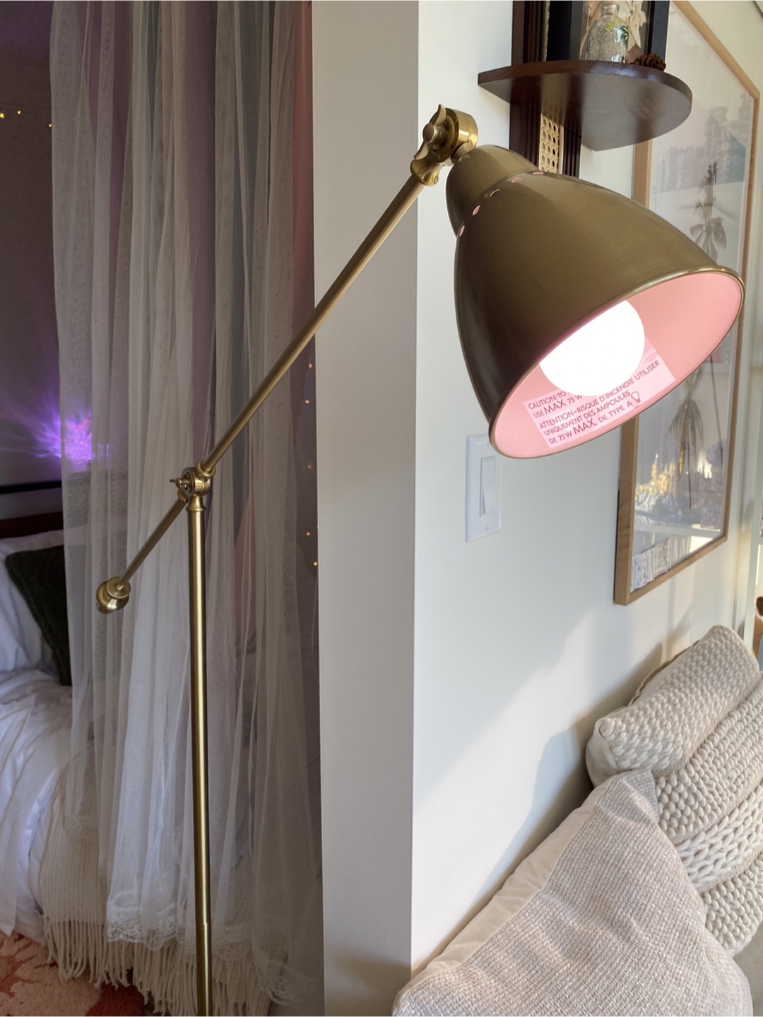 Gold Floor Lamp - Max 75W