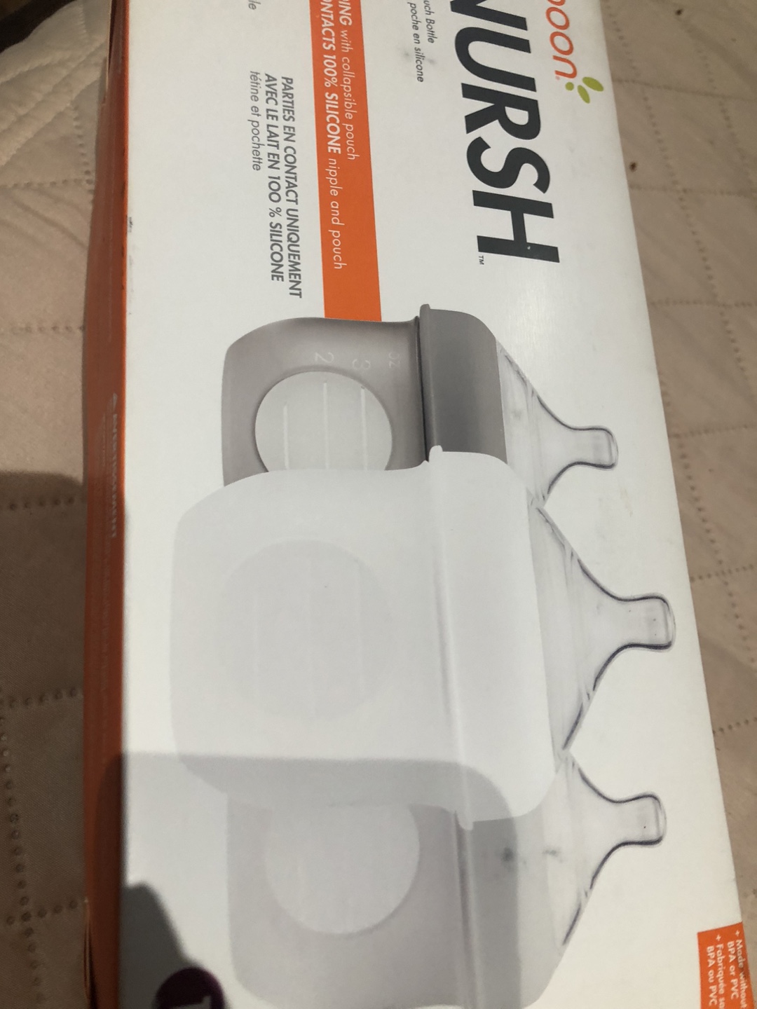 Boon Nursh Silicone Baby Bottle, New in Box