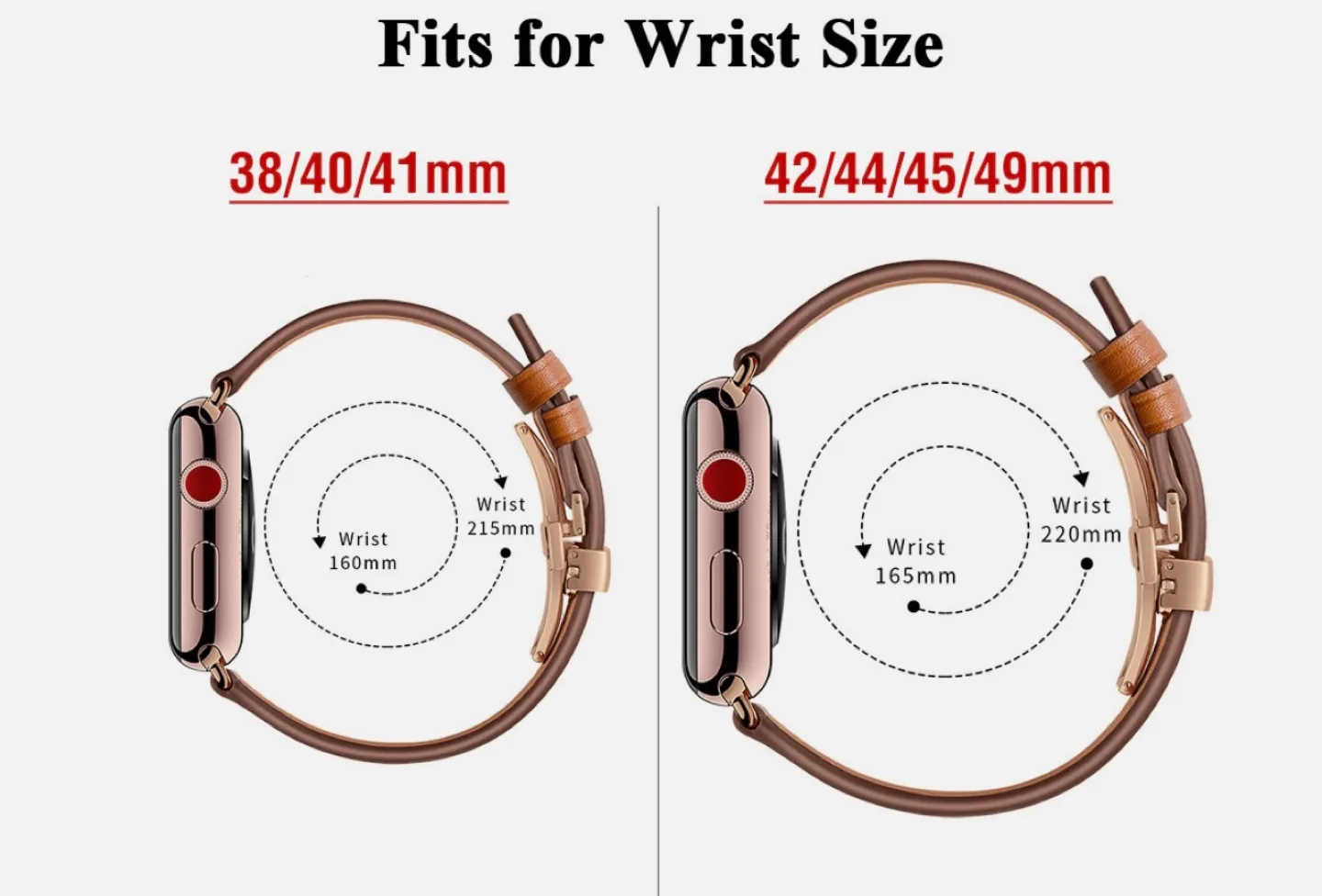 Apple Watch Band - Brown Leather, Gold Clasp image indicator(7)