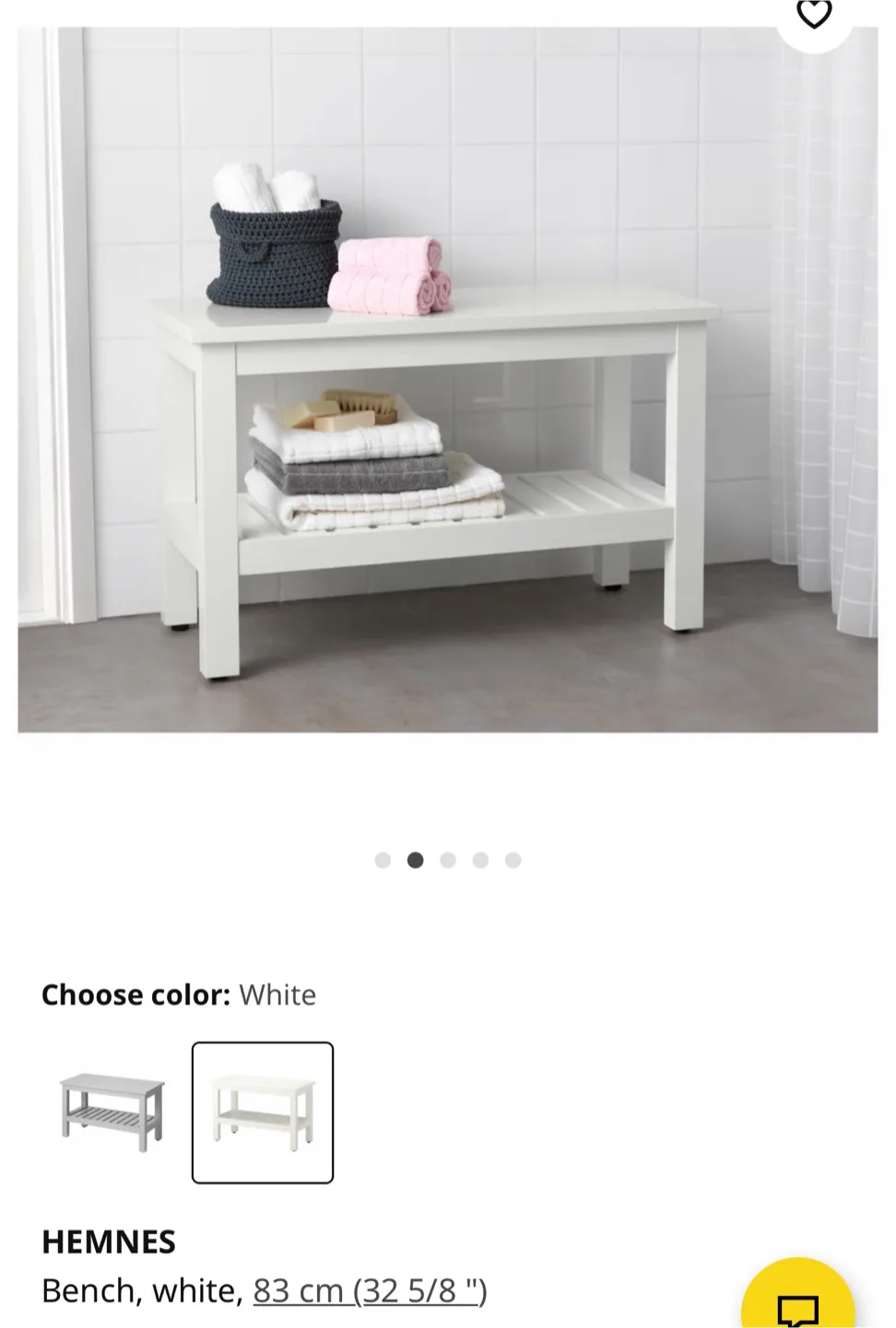IKEA Hemnes White Bench (32 5/8") image indicator(3)