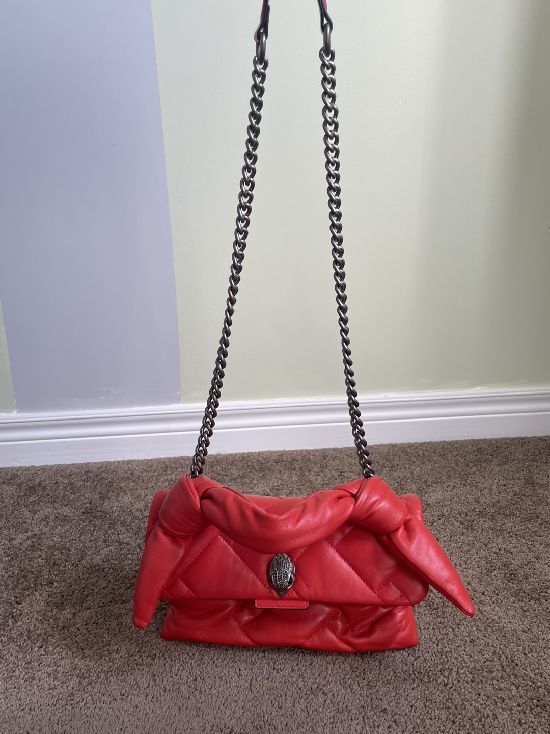 Kurt Geiger Knot Quilted Crossbody Bag - Red - photo 4