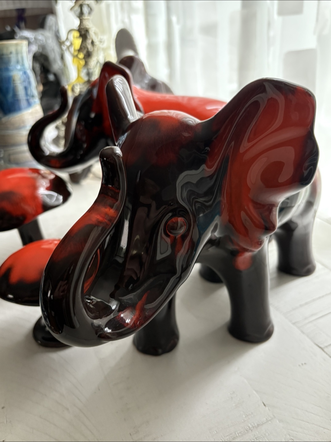 Vintage Ceramic Elephant & Mushroom Set - photo 2